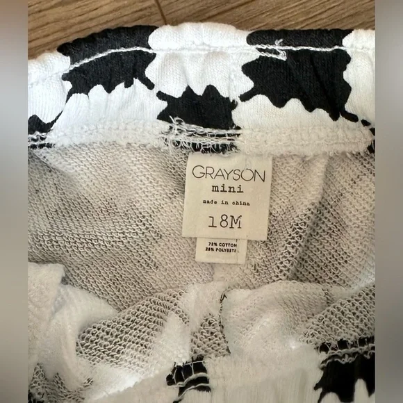 NWT 18 m toddler boy Grayson mini black white checkered shorts terry French - Picture 5 of 6